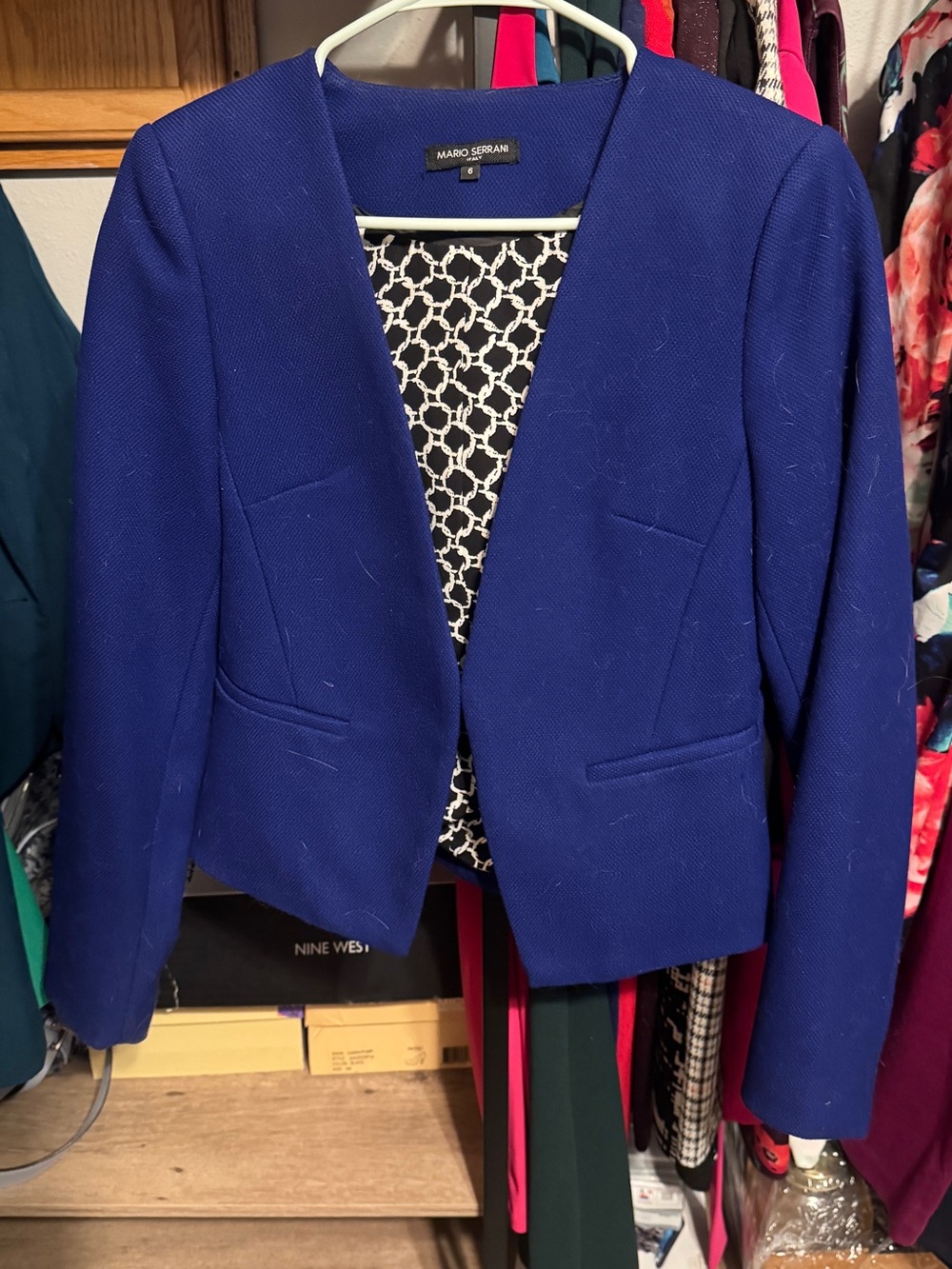Mario Serrani Cobalt Blue Open-Front Blazer
